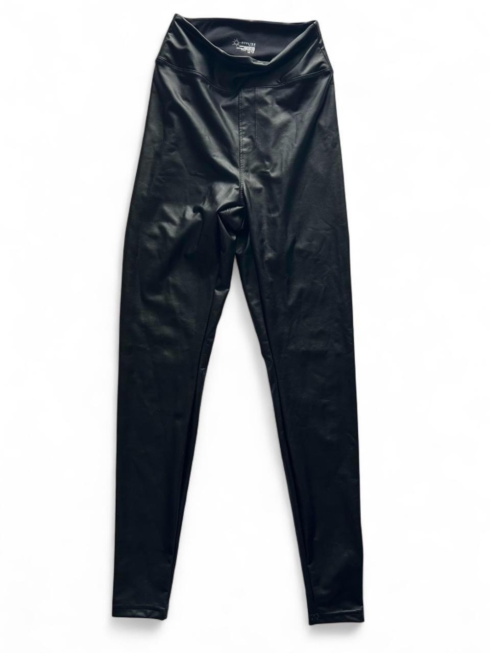 Aerie Black Faux Leather Leggings Size XS